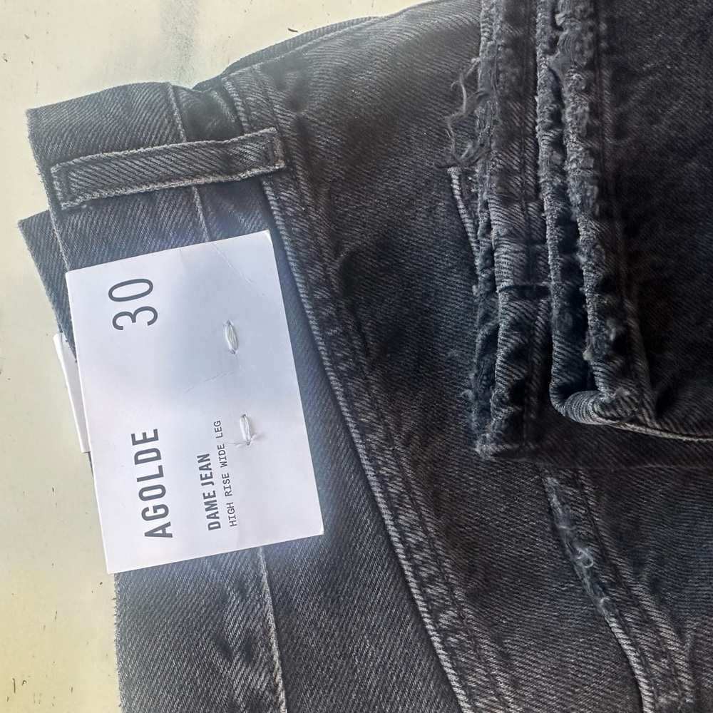 Agolde Dame Black Wide-Leg Jeans - Picture 7 of 8